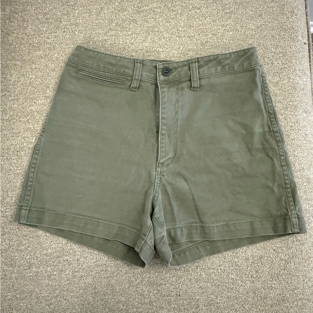 Madewell Olive Green High-Rise Jean Shorts